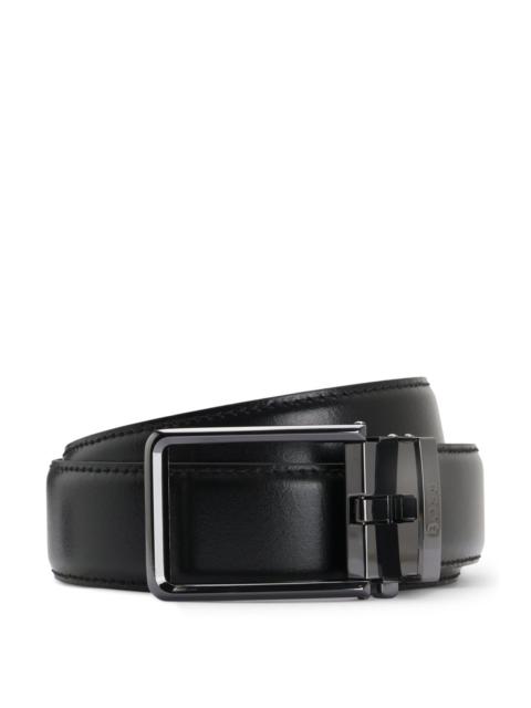 BOSS ITALIAN LEATHER AUTOMATIC BELT WITH LOGO-ENGRAVED KEEPER