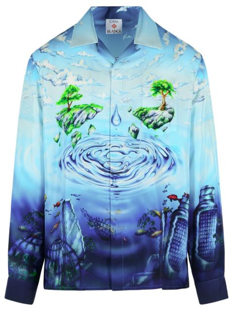 CASABLANCA Casablanca 'Lost Atlantis' Blue Silk Shirt Men