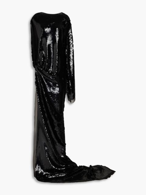 Rick Owens Edfu twisted sequined silk-voile gown
