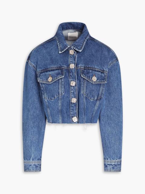 Sandro Cropped embellished denim jacket