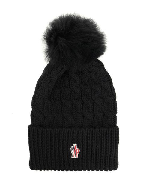 Moncler Grenoble Knitted Wool Pom Pom Hat Hats Black