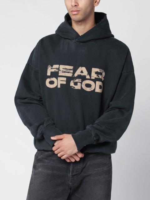 Fear of God Black vintage-effect sweatshirt with logo print