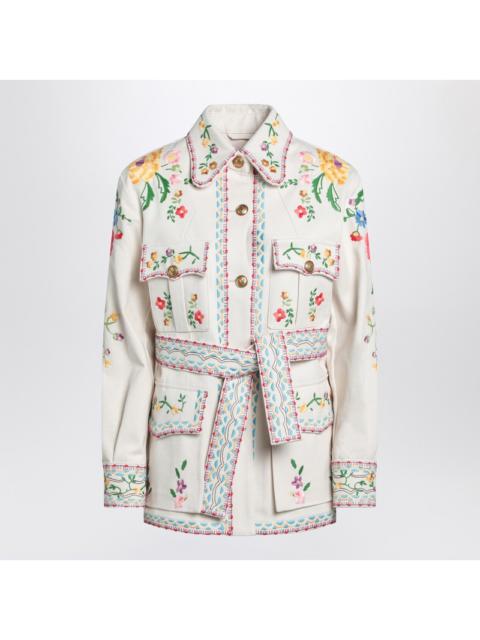 Valentino Ecru embroidered denim jacket
