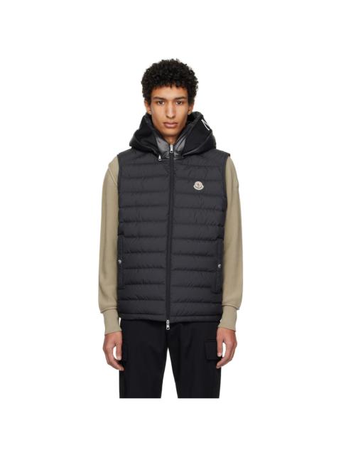 Moncler Black Bourget Hooded Down Vest