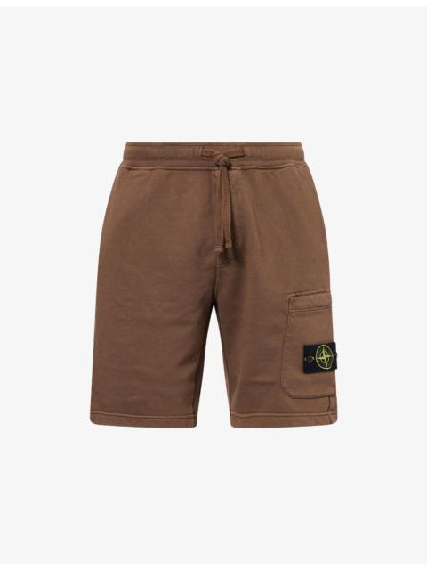 Stone Island Badge Drawstring Cotton-Jersey Shorts