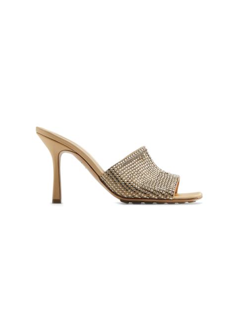 Bottega Veneta Stretch Satin Sparkle Slide Sandals neutral