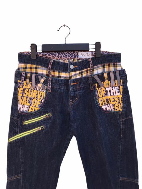 Other Designers Japanese Brand - Vintage Japanese Unbrand Double Waist Punk Style Jeans