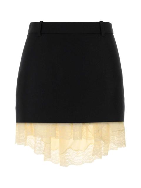 Balenciaga Women Black Wool Mini Skirt