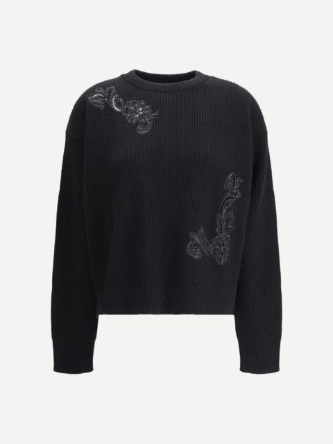 VERSACE Barocco Leaf Embroidered Sweater