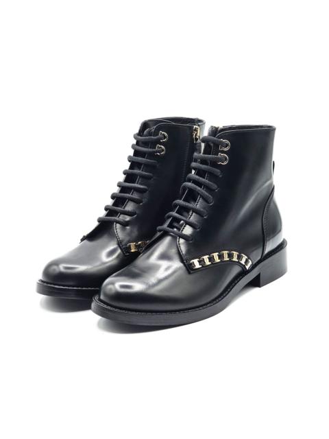 FERRAGAMO Theodore Leather Combat Boots Size 34 - NWB