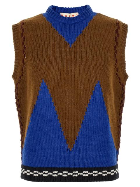 Marni Marni Men M-Shaped Intarsia Vest