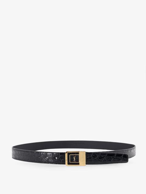 SAINT LAURENT Saint Laurent Men La 66 Crocodile-Embossed Leather Belt
