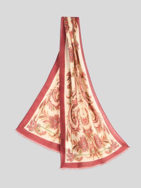 Etro WOOL, CASHMERE AND SILK SCARF WITH PRINT