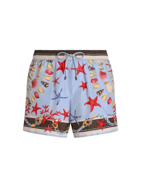 Dolce & Gabbana shell-print swim shorts