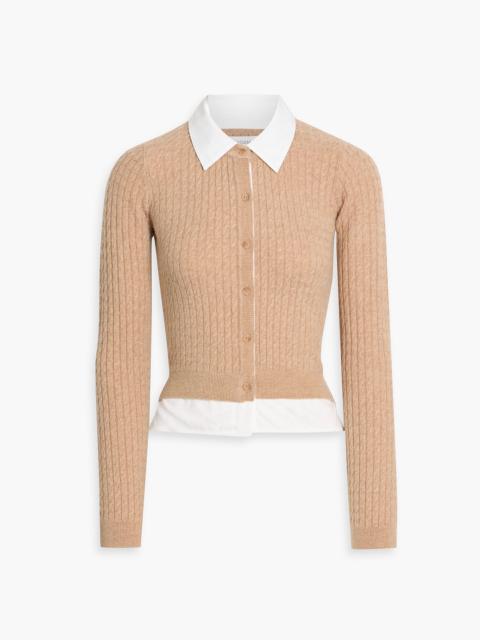 Other Designers Cotton-blend poplin and cable-knit wool and cashmere-blend shirt