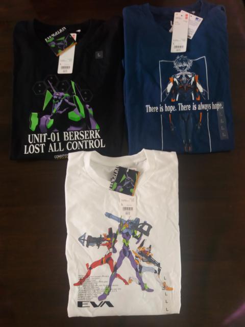 Other Designers Uniqlo - Combo lot of 3pc Evangelion 3.0 t-shirt by Uniqlo/L sizes