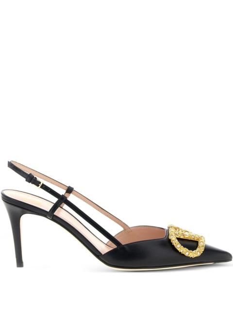 Valentino Valentino Garavani Women Vlogo Signature Leather Slingback Pumps