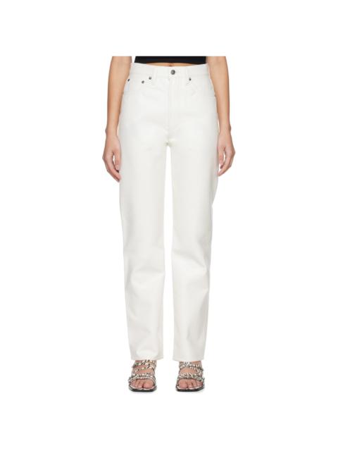 AGOLDE White 90's Pinch Waist Leather Pants