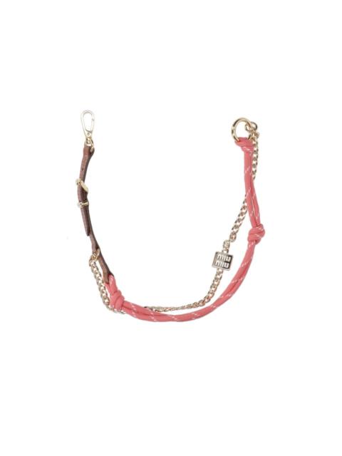 Miu Miu LEATHER AND ROPE KEYRING