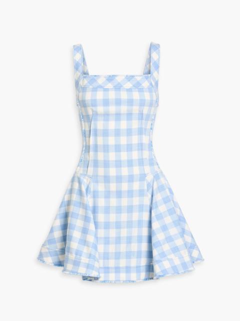 SIMKHAI Hannalie gingham woven mini dress