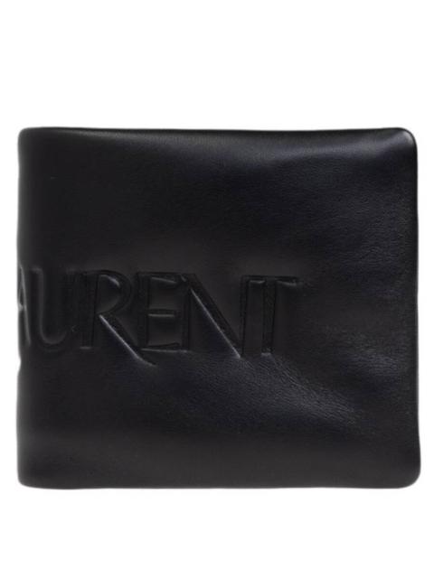 SAINT LAURENT Saint Laurent Logo Embossed Leather Wallet