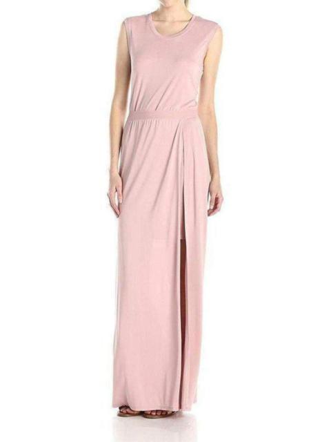 Other Designers Pink Mylie Front Slit Long Dress