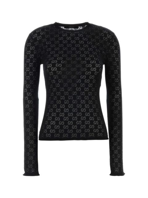 GUCCI Gucci Women Black Gg Cotton Top