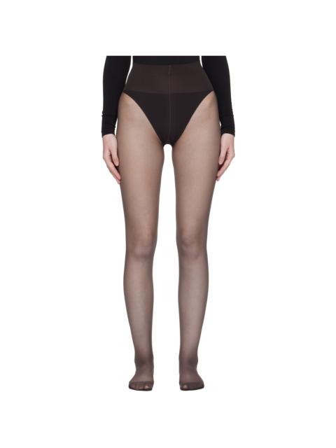 Wolford Brown Individual 10 Back Seam Tights