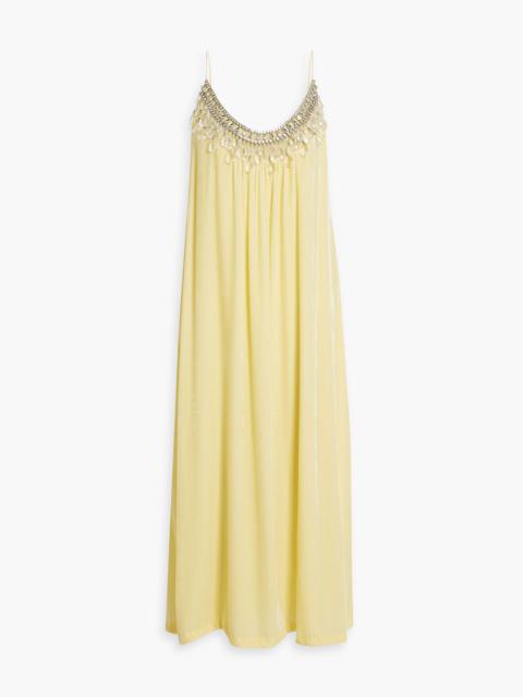 Zimmermann Crystal-embellished velvet midi dress