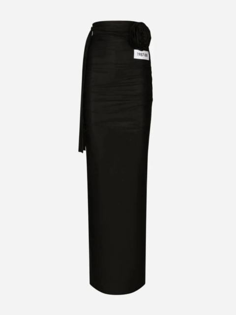 Dolce & Gabbana KIM DOLCE&GABBANA Long Spandex Jersey Skirt with Belt