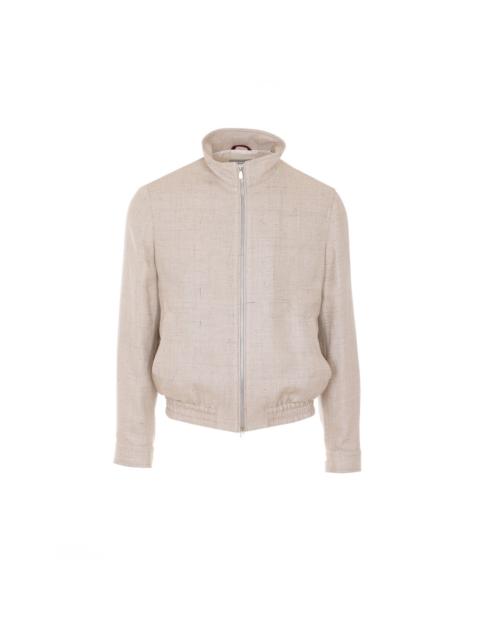 Brunello Cucinelli Brunello Cucinelli Men Wool,Linen And Silk Hopsack Zip Jacket