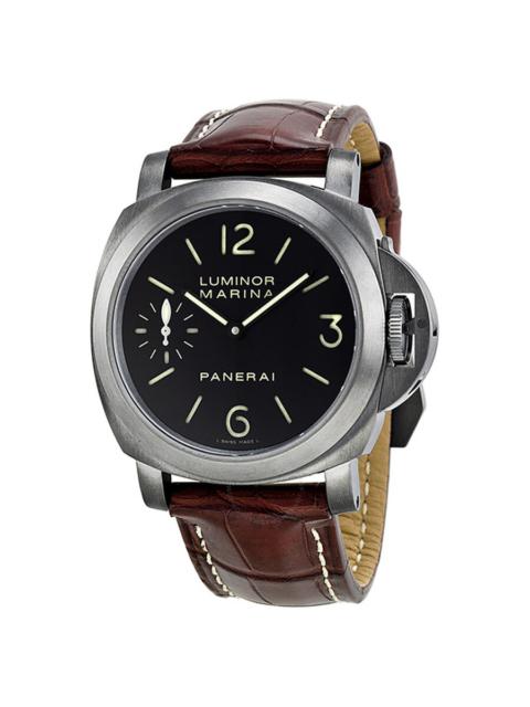 Pre-owned Panerai Luminor Marina Titanio 44Mm Black Dial Men's Watch PAM00177