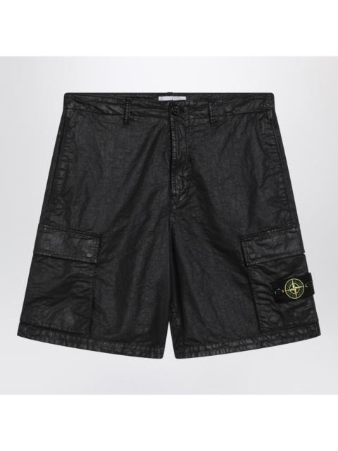 Stone Island Stone Island Black Cargo Bermuda Shorts With Relaxed Fit Men