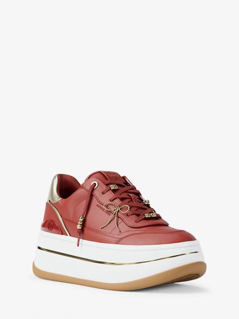 MICHAEL KORS Hayes Embellished Leather Platform Sneaker
