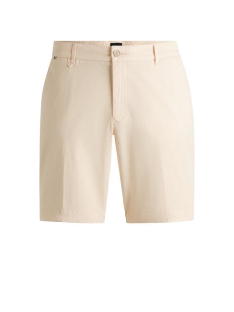 BOSS SLIM-FIT SHORTS IN STRETCH-COTTON TWILL