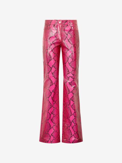 Roberto Cavalli Shiny Python-Print Pants