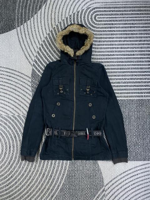 Other Designers Vtg Tommy Hilfiger Faux Fur Multipocket With Belt Jacket