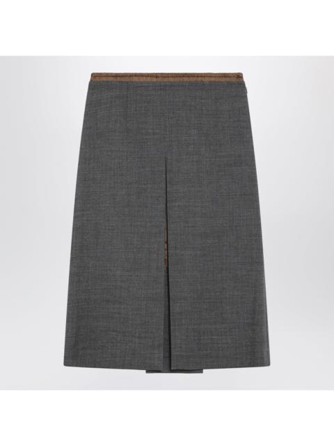 Prada Prada Slate Grey Wool Skirt Women