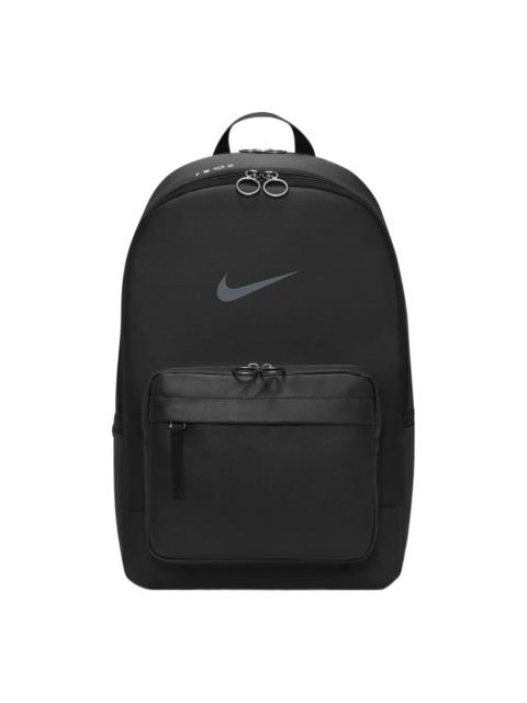Nike Nike Heritage Winterized Eugene Series Brand Logo Casual Solid Color Zipper Backpack Unisex Black / 