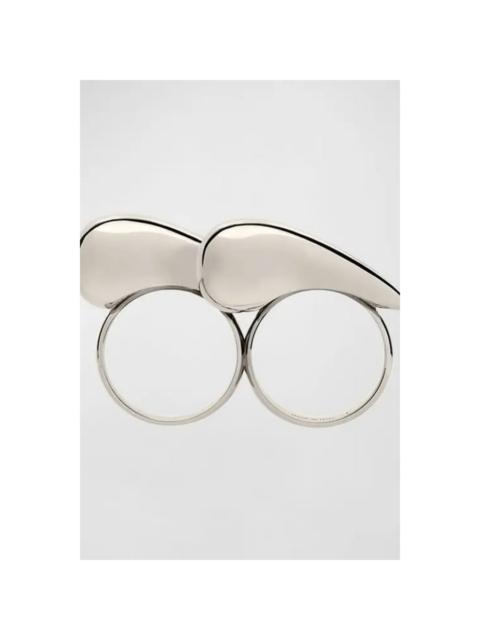 Givenchy Givenchy G Tears Double Fingers Silvery Ring_Silvery, Size 2