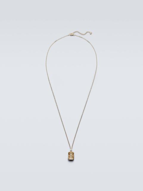 MATEO 14kt gold necklace with emerald pendant