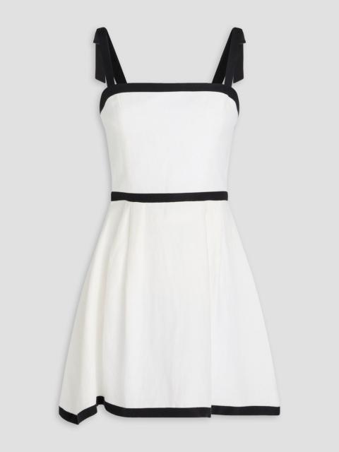 Alice + Olivia Eloisa bow-detailed linen and cupro-blend mini dress