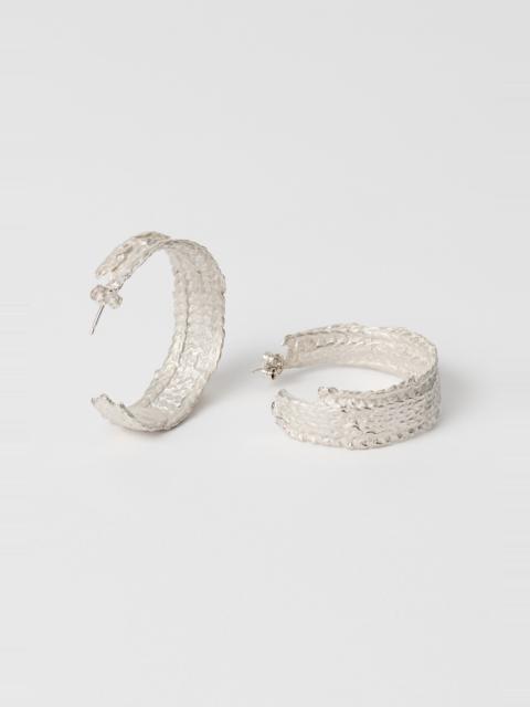 Our Legacy Casted Knit Hoop Frosted White Sterling Silver