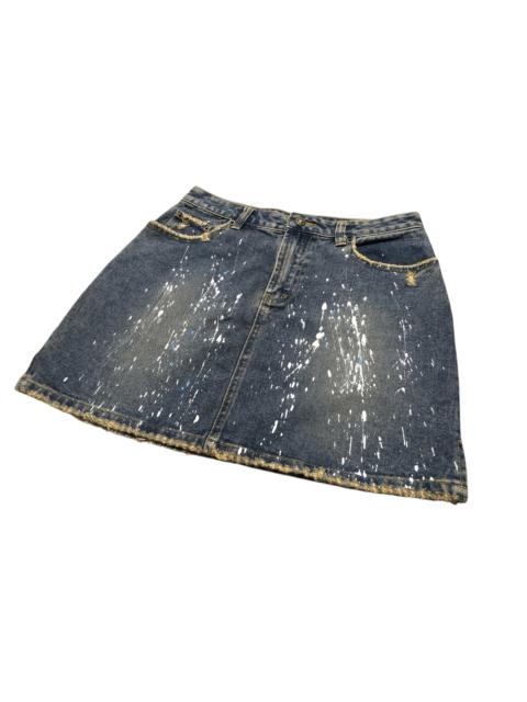 Other Designers If Six Was Nine - Japanese MouthValley Painters Denim Skirt Distressed Design