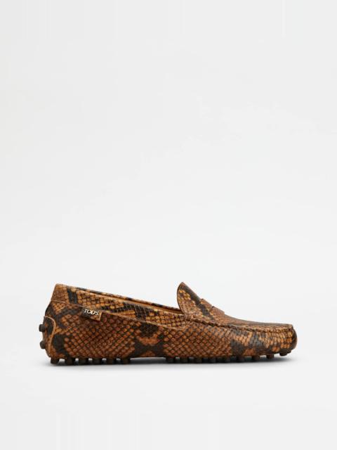 Tod's GOMMINO DRIVING SHOES IN LEATHER - BROWN