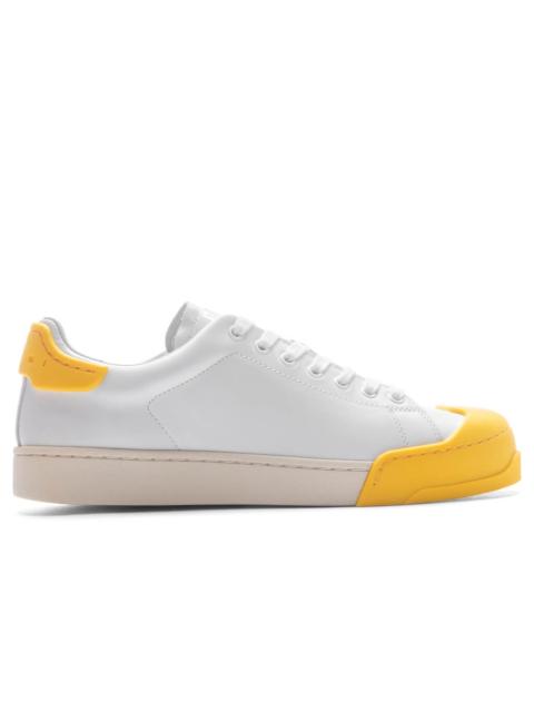 Marni LEATHER SNEAKERS - LILY WHITE/YELLOW