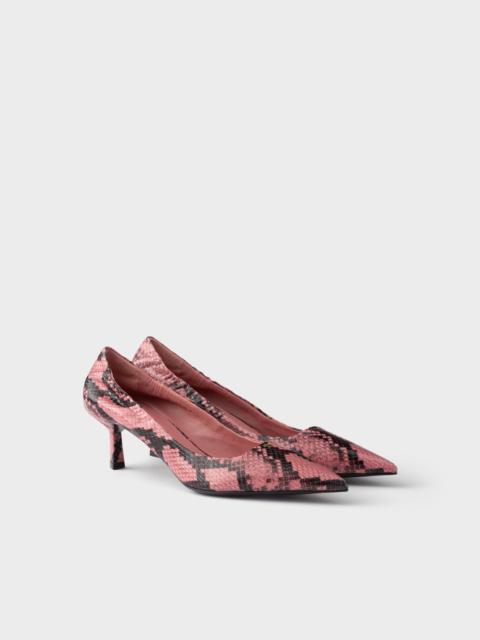 Prada Printed Ayers leather pumps