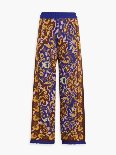 FARM RIO Jacquard-knit wide-leg pants