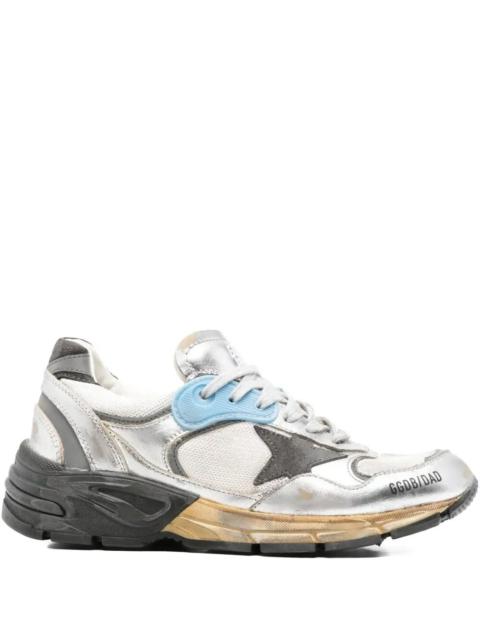 Golden Goose Golden Goose Men "Running Dad" Mesh And Laminated Leather Upper Suede Star Laminated Leather Toe And