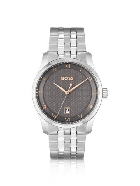 BOSS LINK-BRACELET WATCH WITH GRAY PATTERNED DIAL